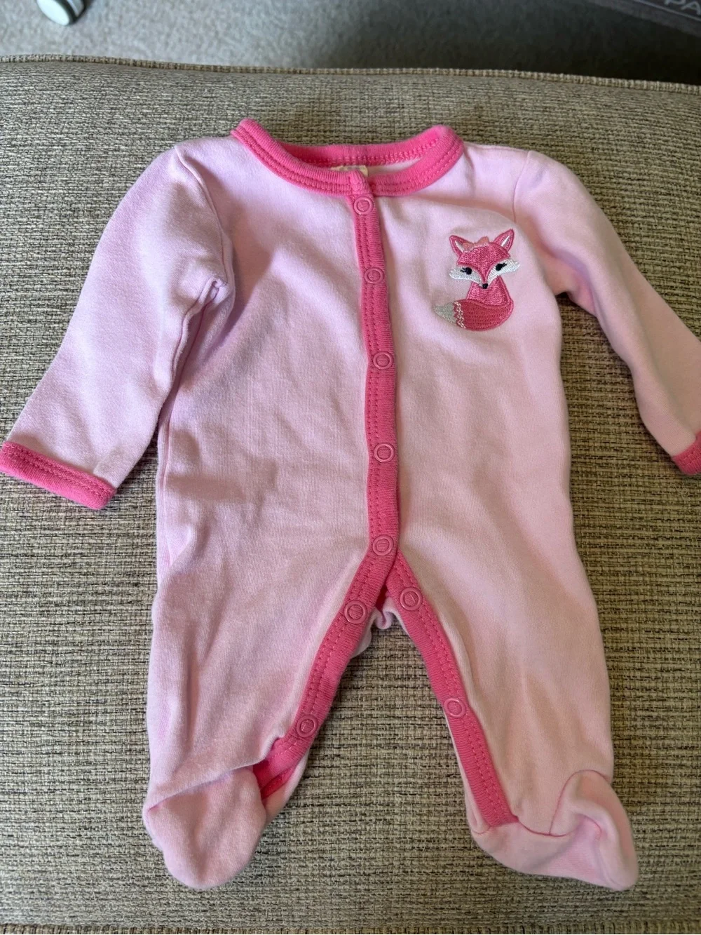 Luvable Friends Pink Snap-Front Footed One-Pieces - Set of 2